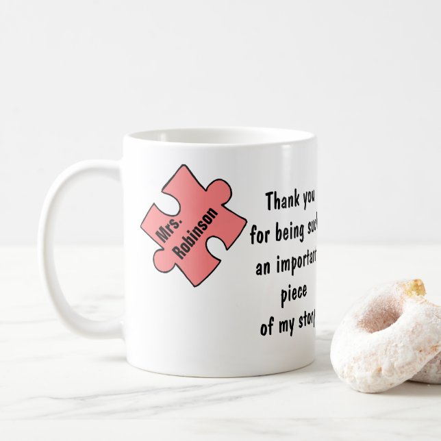 Teacher Thank You gift personalized teacher gift Coffee Mug (With Donut)