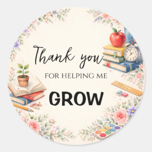 Teacher Thank You Gifts   End of School Year Classic Round Sticker