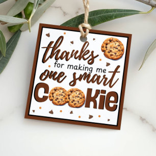 Teacher Thank You One Smart Cookie Gift Favour Tags