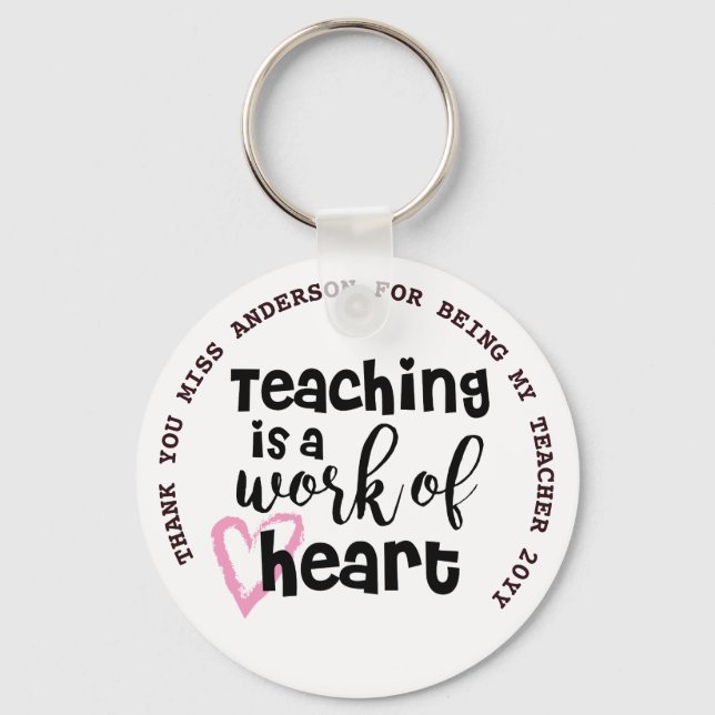 TEACHER THANK YOU Personalized Gifts Under $4 Key Ring (Front)