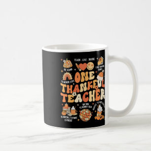 Teacher Thanksgiving One Thankful Teacher Fall Aut Coffee Mug