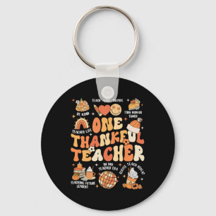 Teacher Thanksgiving One Thankful Teacher Fall Aut Key Ring