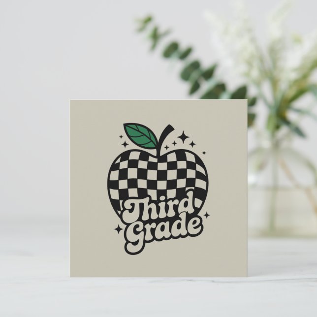 Teacher Third Grade 3rd Back to School Thank You Card (Standing Front)