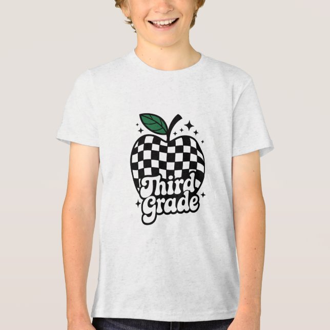 Teacher Third Grade 3rd Back to School Tri-Blend Shirt (Front)