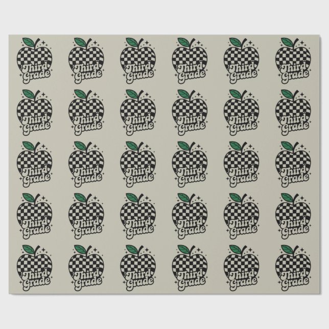 Teacher Third Grade 3rd Back to School Wrapping Paper (Flat)