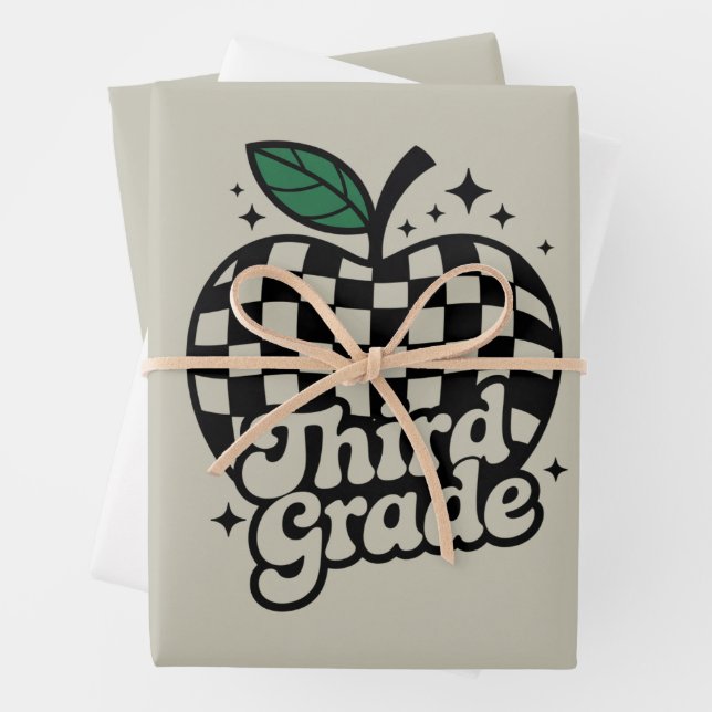 Teacher Third Grade 3rd Back to School Wrapping Paper Sheet (In situ)