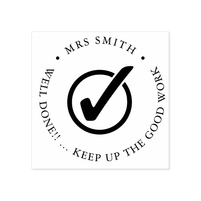 Teacher tick well done homework rubber stamp (Imprint)
