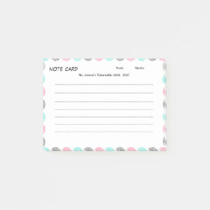 Teacher Timetable 2026–2027 Classroom Weekly Post-it Notes