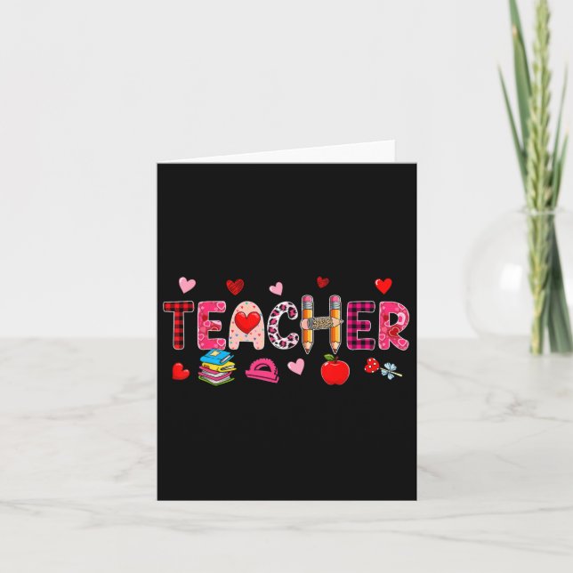 Teacher Tools Valentine's Day Leopard Job Team Cut Card (Front)