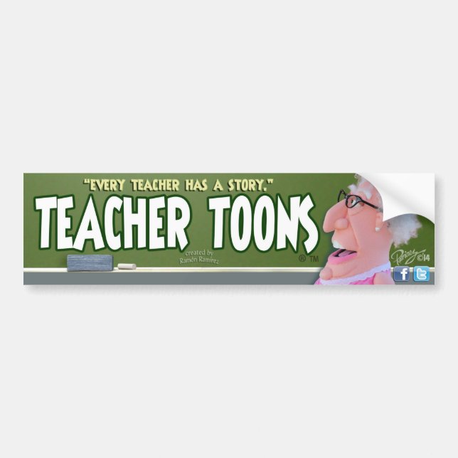 Teacher Toons Bumper Sticker (Front)