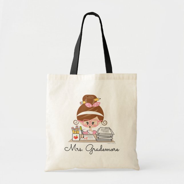 Teacher Tote Bag Brunette (Front)