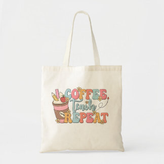 Teacher Tote Bag, Teach Coffee Repeat Trendy Tote Bag