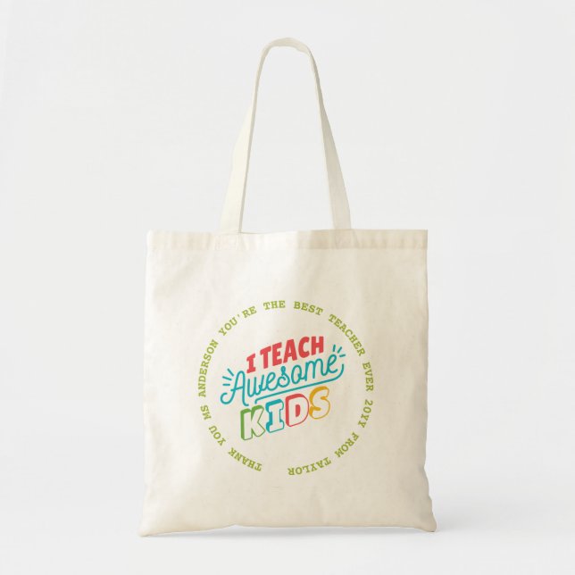 Teacher Tote - BEST Quotes Bag (Front)