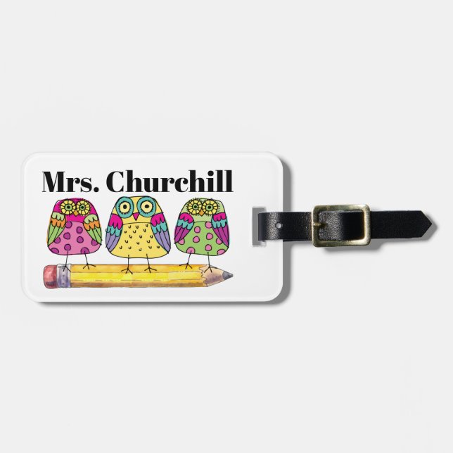 Teacher Tote Tag / Luggage Tag (Front Horizontal)
