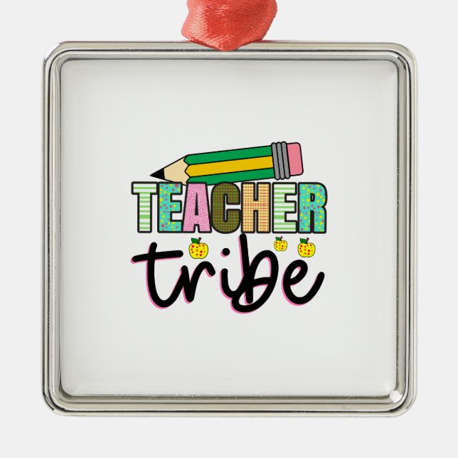 Teacher Tribe Metal Tree Decoration (Front)