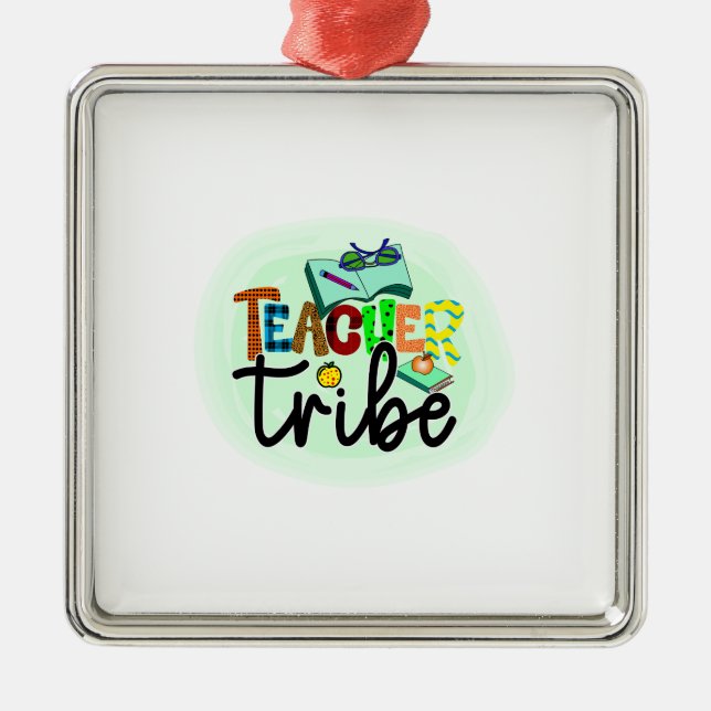 Teacher Tribe Metal Tree Decoration (Front)