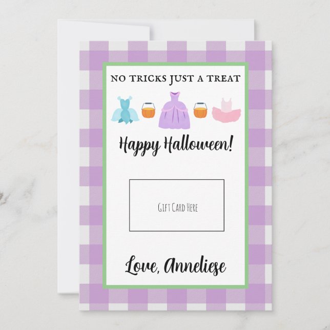 Teacher Trick or Treat Halloween Gift Card Holder (Front)