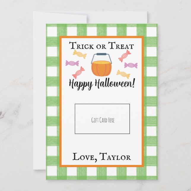Teacher Trick or Treat Halloween Gift Card Holder (Front)