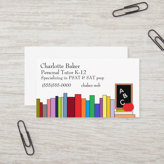 Teacher/Tutor Business Card (Front/Back In Situ)