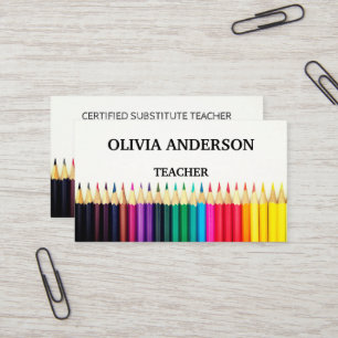 Teacher Tutor White Business Cards