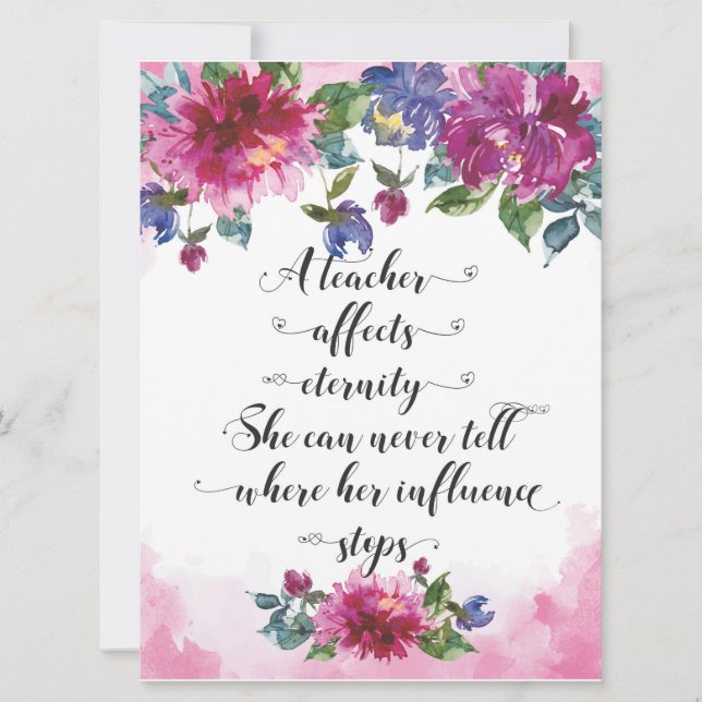 Teacher Typography Back to school Retirement Gift Card (Front)