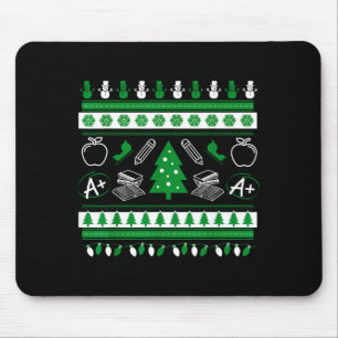 Teacher Ugly Christmas Sweater Instructor Elementa Mouse Mat