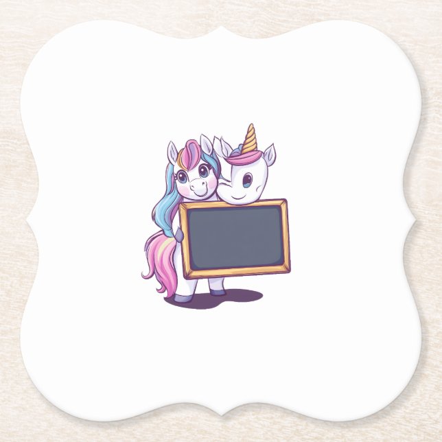 Teacher Unicorn (1) Paper Coaster (Front)