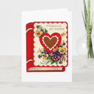 Teacher Valentine Book Holiday Card