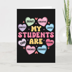 Teacher Valentine Candy Positive Affirmations Hear Card