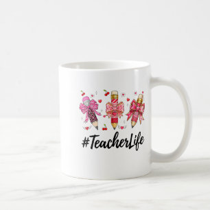 Teacher Valentine Coquette Bow Teacher Valentines Coffee Mug