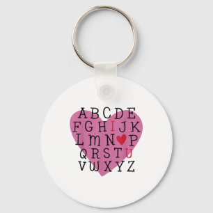 Teacher Valentine I Love U Alphabet I Love You I H Key Ring
