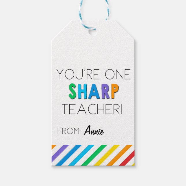 Teacher Valentine or Teacher Appreciation Gift Tag (Front)