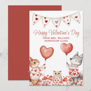 Teacher Valentine To Class Holiday Card