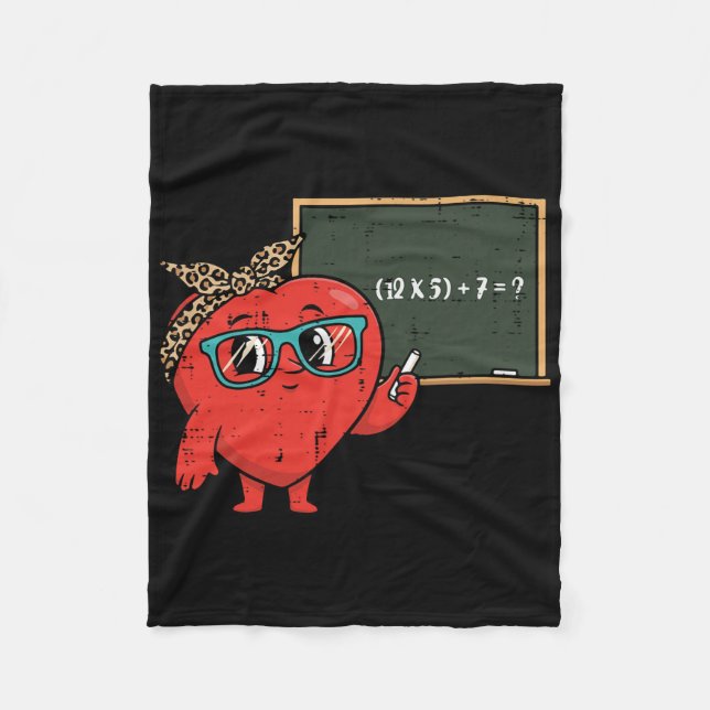 Teacher Valentines Day 6 7 Math Equation 67 Meme W Fleece Blanket (Front)