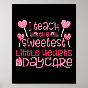 Teacher Valentines Day T Shirt Cute Daycare Teache Poster