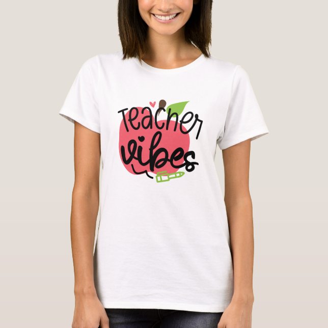 Teacher Vibes Apple T-Shirt (Front)
