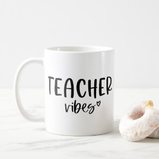 Teacher Vibes Coffee Cup, Cute Gift for Teachers Coffee Mug