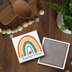 Teacher Vibes Fun Rainbow Inspirivity Magnet