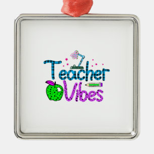 Teacher Vibes Metal Tree Decoration