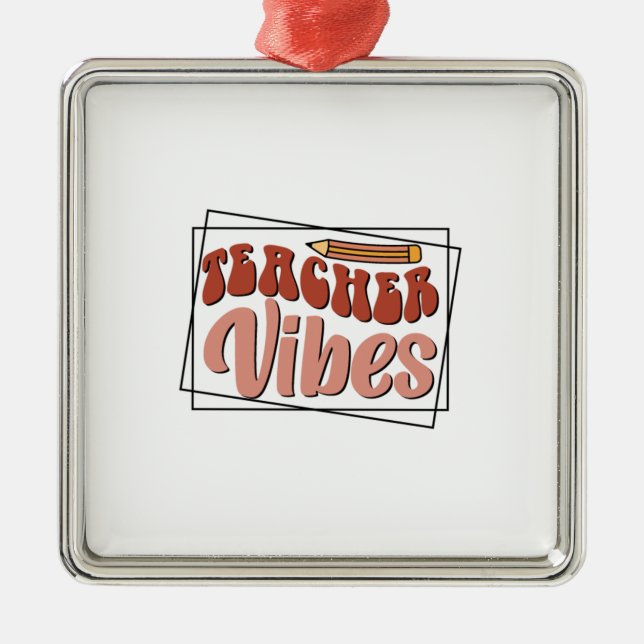 Teacher Vibes Metal Tree Decoration (Front)