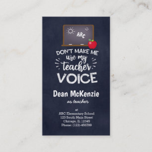 Teacher voice business card