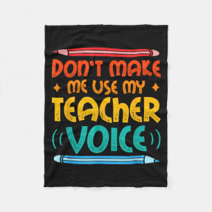 Teacher Voice Teacherlife Primary School Teacher Fleece Blanket