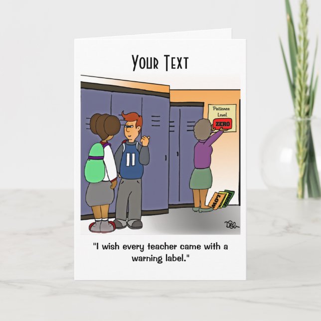 Teacher Warning Label Card (Front)