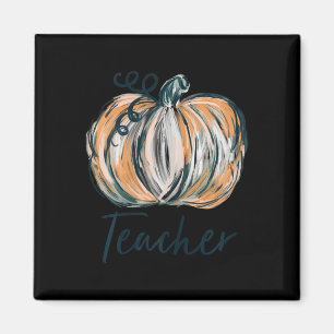 Teacher Watercolor Pumpkin Fall Thanksgiving Hallo Magnet
