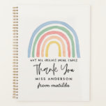 Teacher watercolor rainbow cute modern planner<br><div class="desc">Teacher watercolor rainbow cute modern gift from student personalised sign.</div>