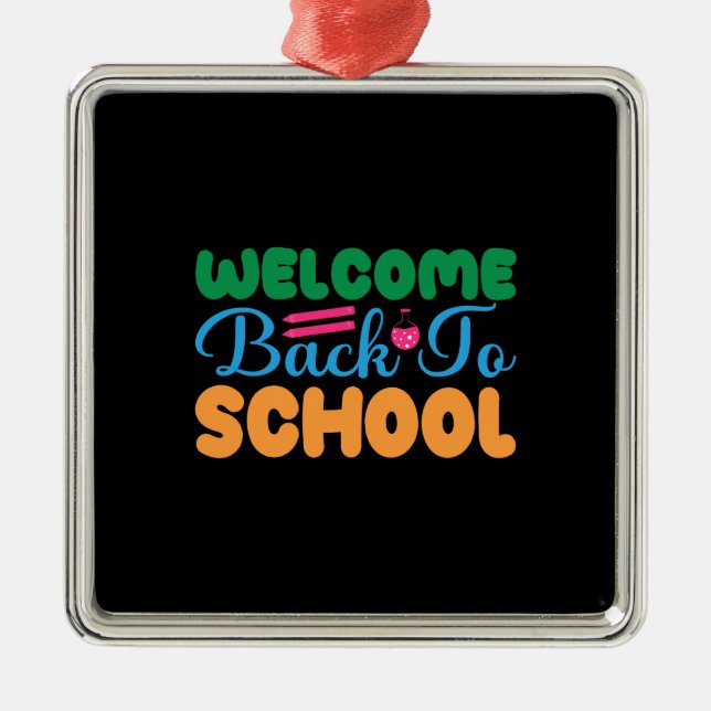 Teacher Welcome Back To School Metal Tree Decoration (Front)
