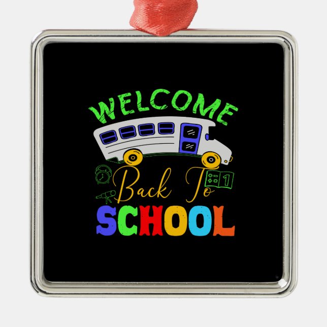 Teacher Welcome Back To School Metal Tree Decoration (Front)
