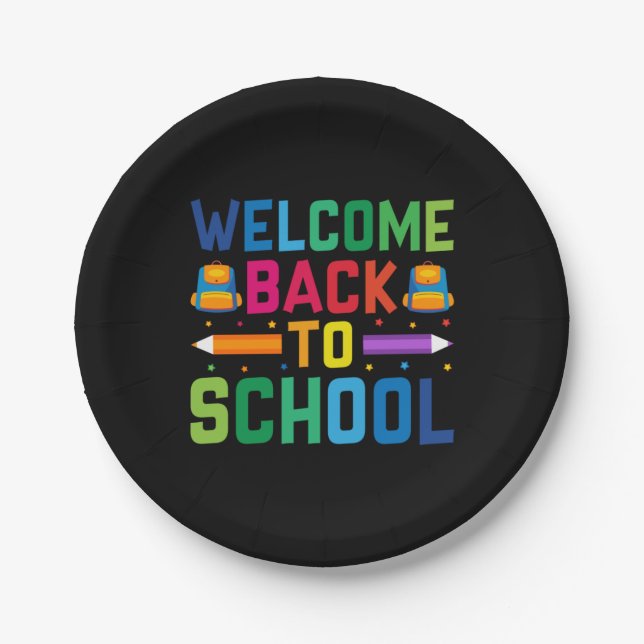 Teacher Welcome Back To School Paper Plate (Front)