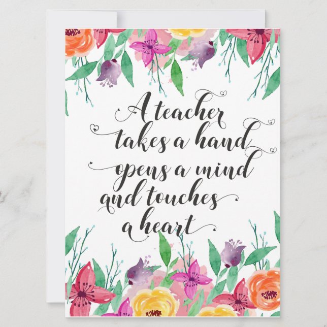 Teacher welcome sign Teacher back to school gift Card (Front)