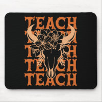 Teacher Western Boho Wild West Bull Skull Byck To
